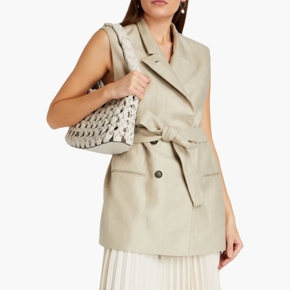 Brunello Cucinelli Jackets & Blazers - NWT BRUNELLO CUCINELLI Double-breasted linen-twill vest in sand brown